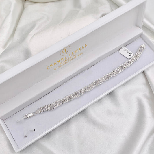 Mens Twisted Link Silver Bracelet MBP04