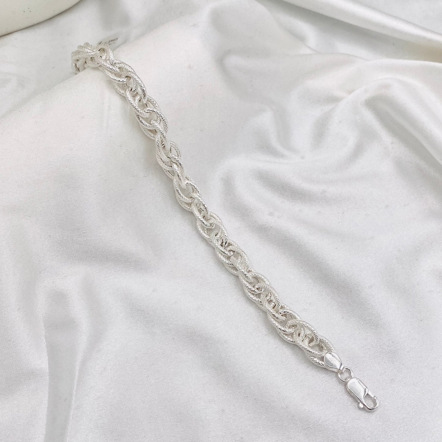 Mens Rope style Silver Bracelet MBP11