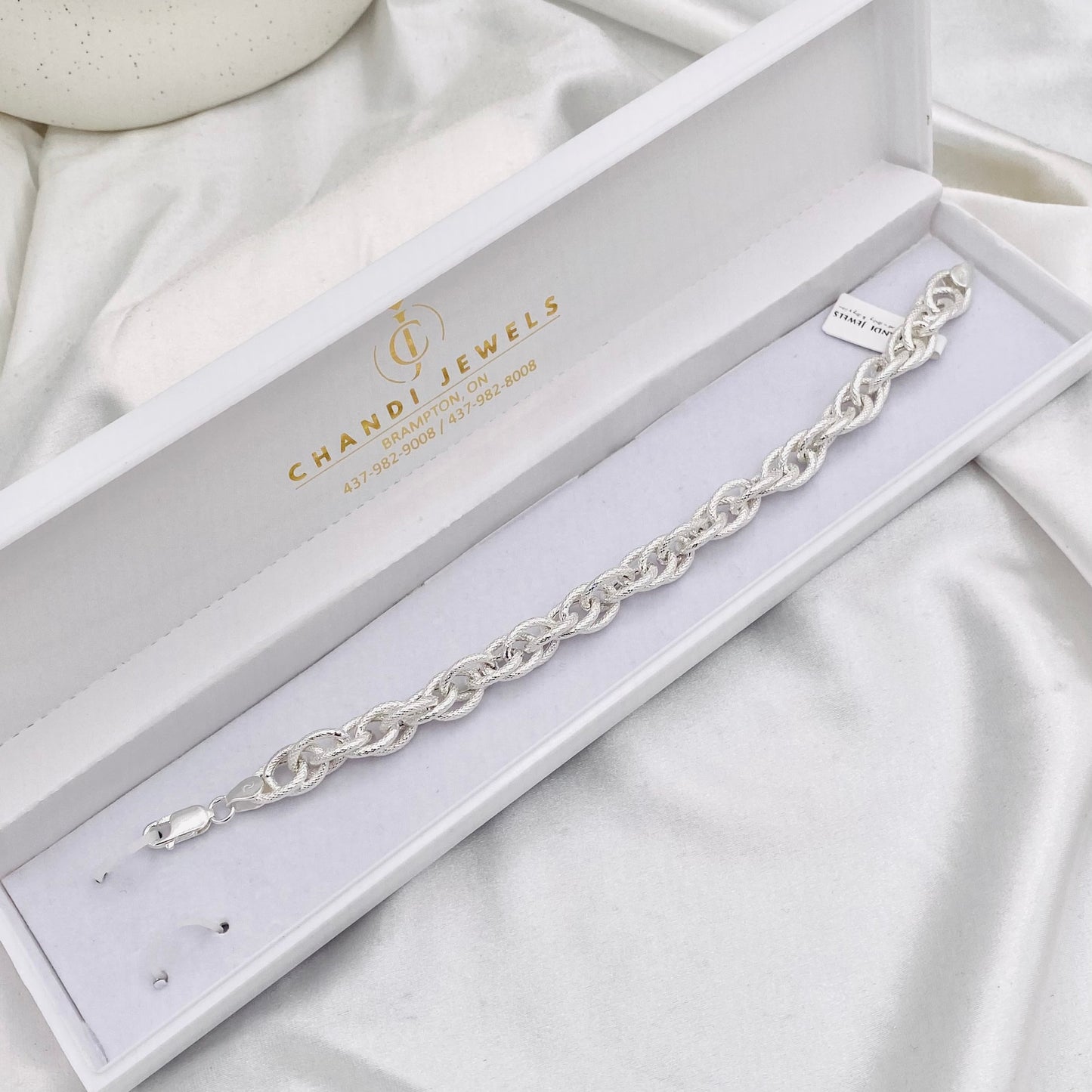 Mens Rope style Silver Bracelet MBP11