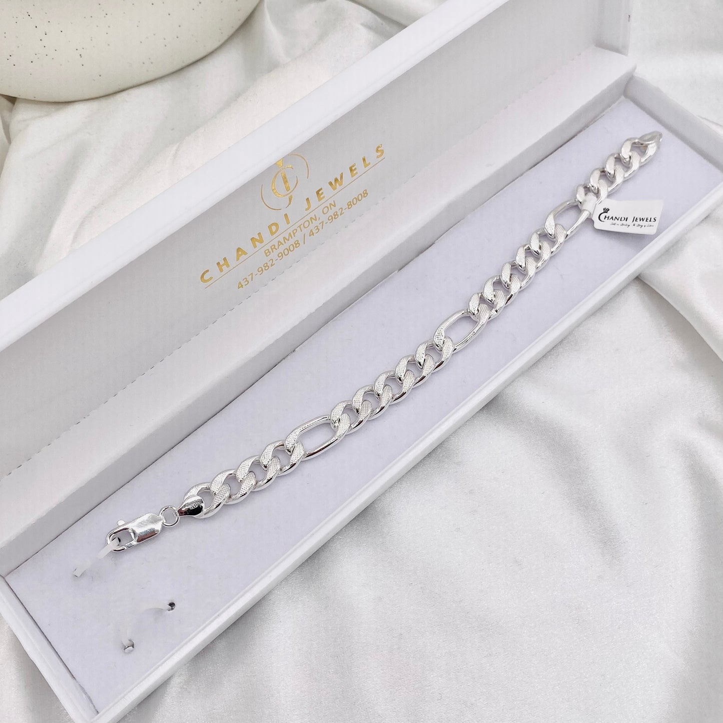 Mens Figaro style Silver Bracelet MBP22