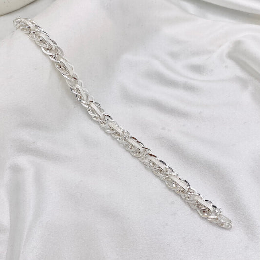 Mens Wheat style Silver Bracelet MBP24