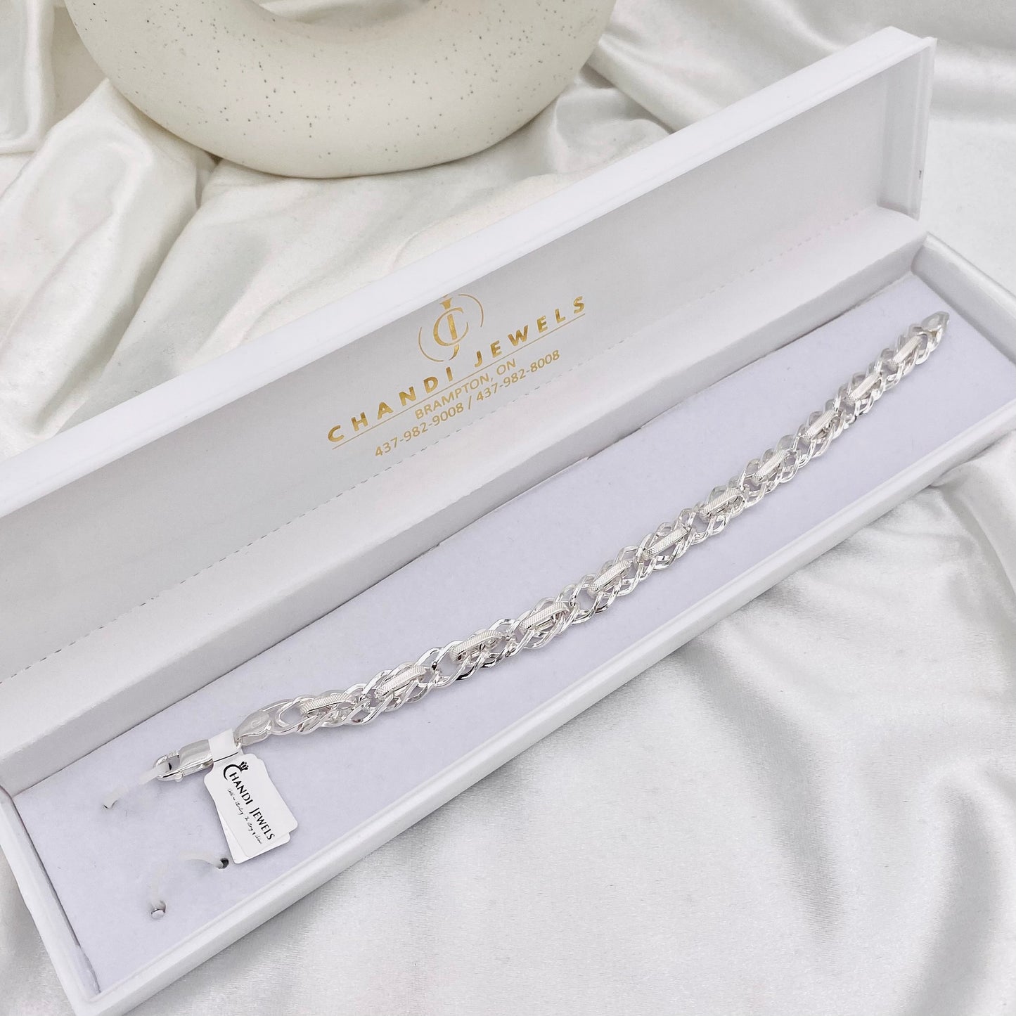 Mens Wheat style Silver Bracelet MBP24