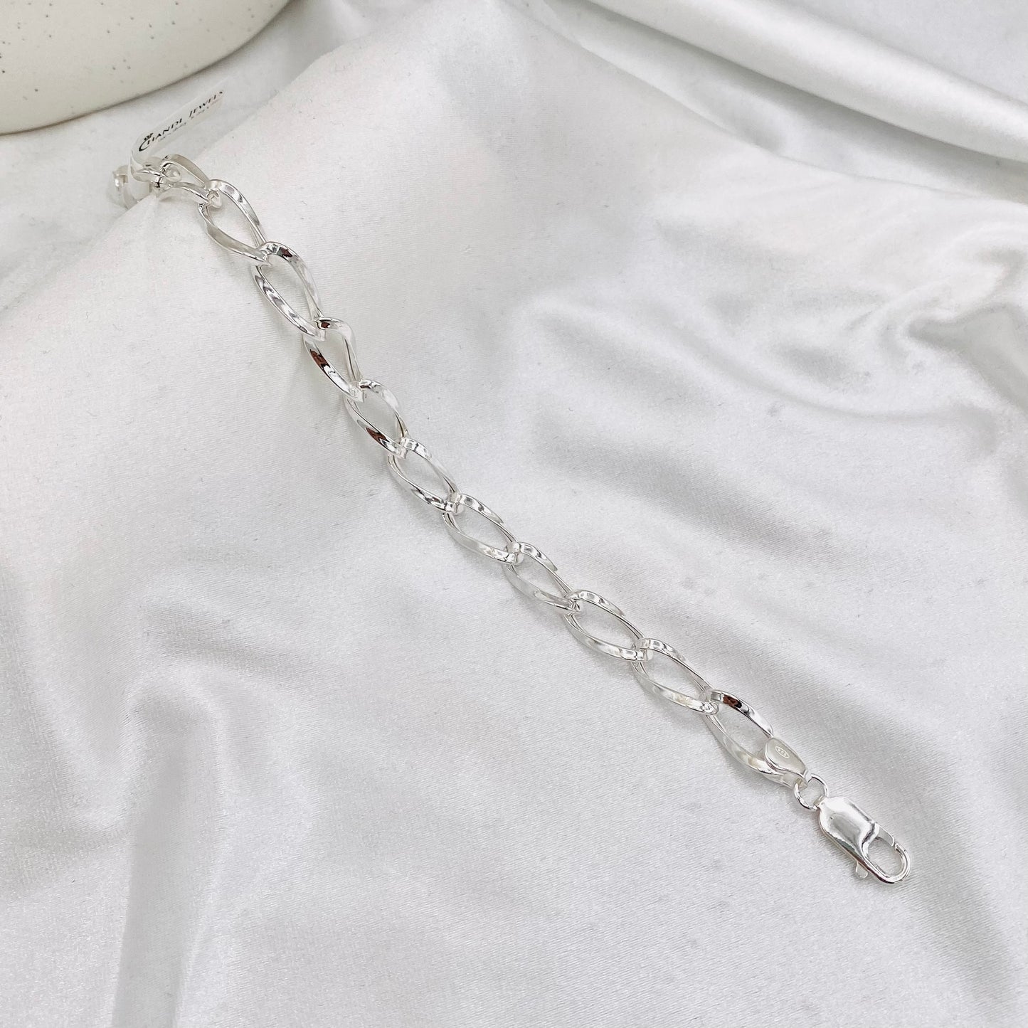 Mens Curb Link Silver Bracelet MBP25