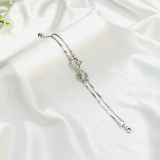 Women Italian Sterling Silver 925 Bracelet with Moissanites WBI29