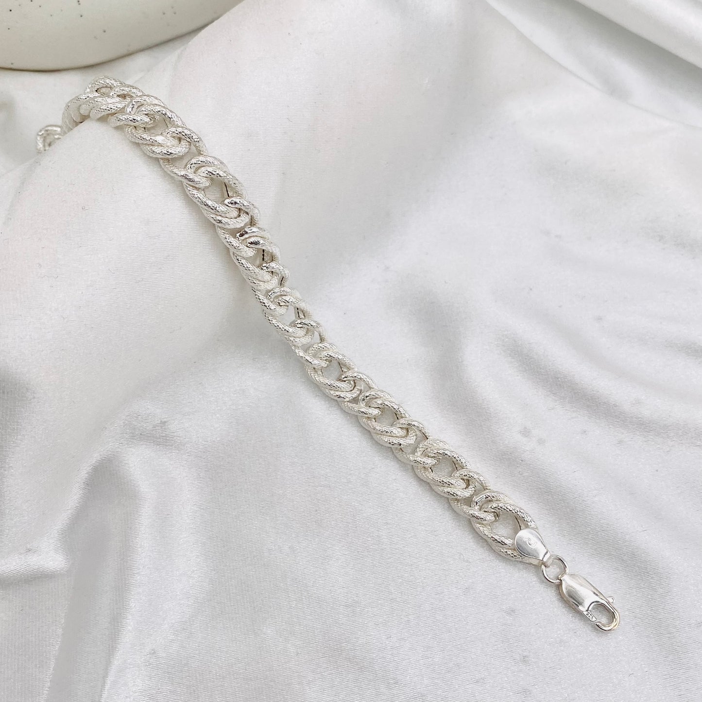 Mens Fantasy Braided Silver Bracelet MBP28