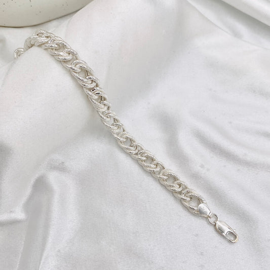 Mens Fantasy Braided Silver Bracelet MBP28