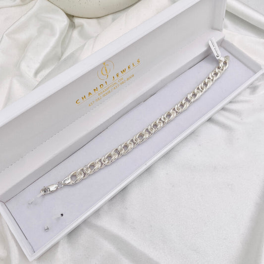 Mens Fantasy Braided Silver Bracelet MBP28