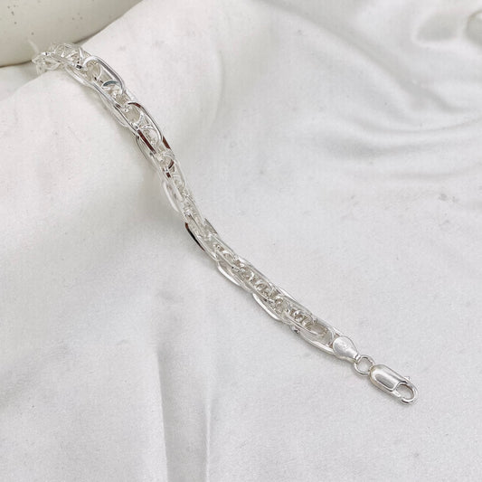 Mens InterLinked Silver Bracelet MBP31