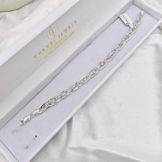 Mens InterLinked Silver Bracelet MBP31