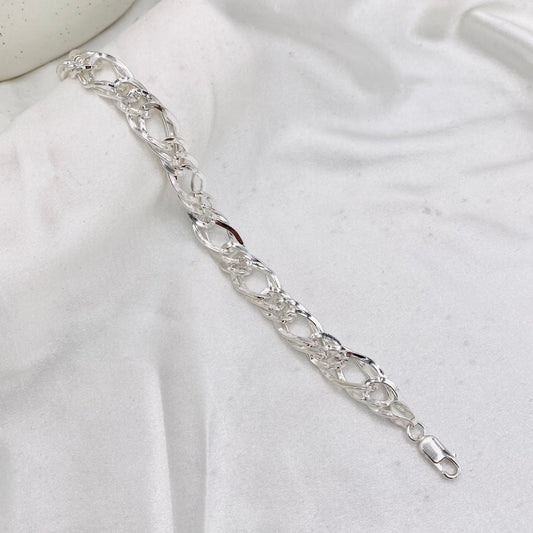 Mens InterLinked Silver Bracelet MBP32