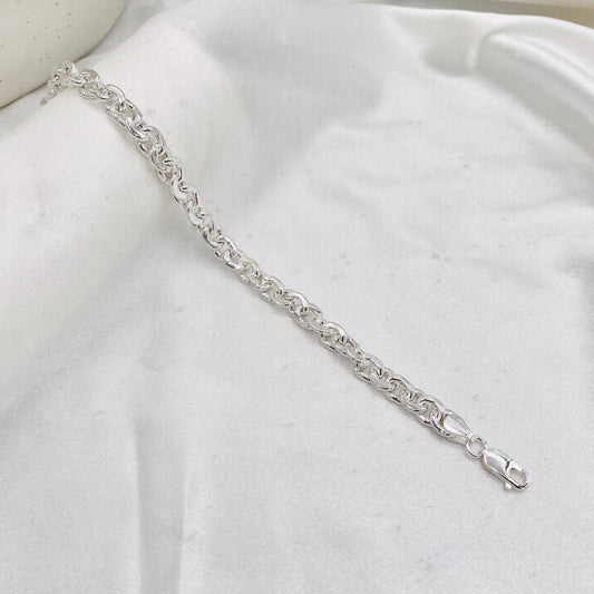 Mens Anchor Chain Silver Bracelet MBP34