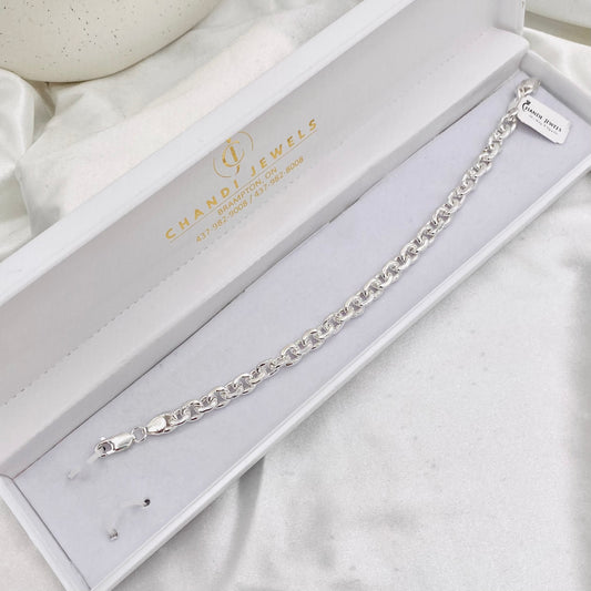 Mens Anchor Chain Silver Bracelet MBP34