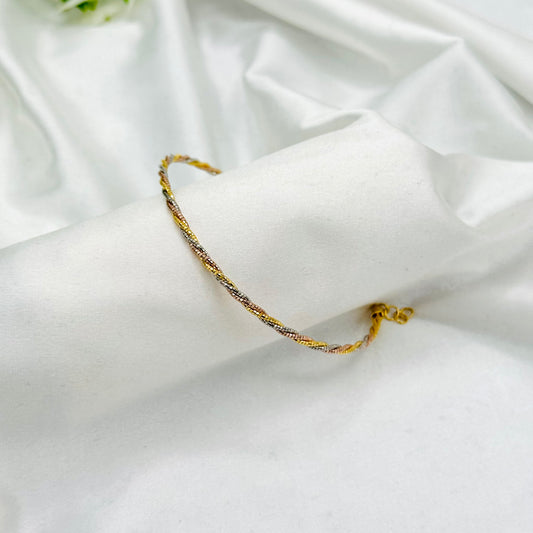Gold, Rosegold & Silver  Bangle- Style Bracelet For Women In Sterling Silver WBI17