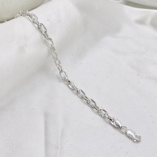 Mens Cable Chain Silver Bracelet MBP35