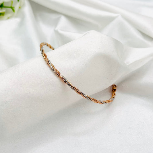 Gold, Rosegold & Silver  Bangle- Style Bracelet For Women In Sterling Silver WBI19