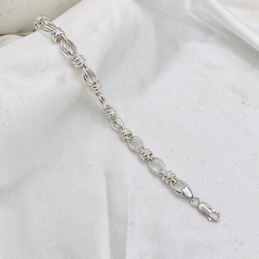 Mens Figarope Silver Bracelet MBP39