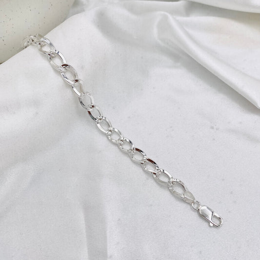 Mens Curb style Silver Bracelet MBP43