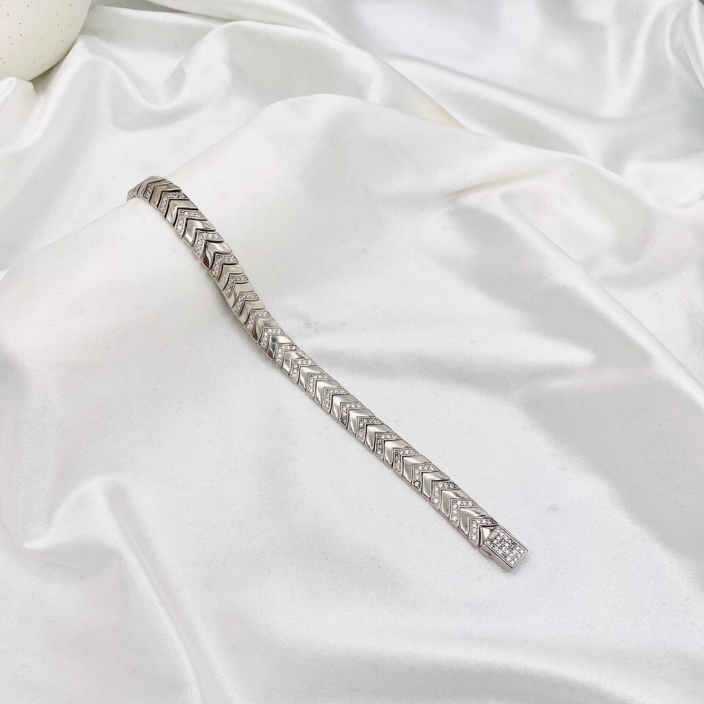 Mens Silver Bracelet with Stones MBI18