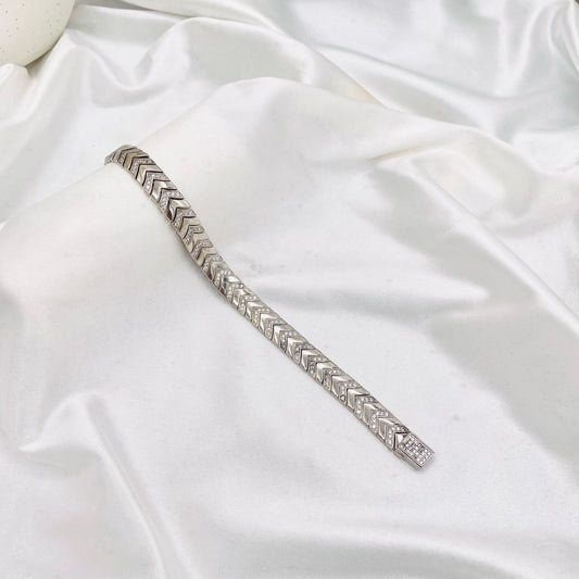 Mens Silver Bracelet with Stones MBI18