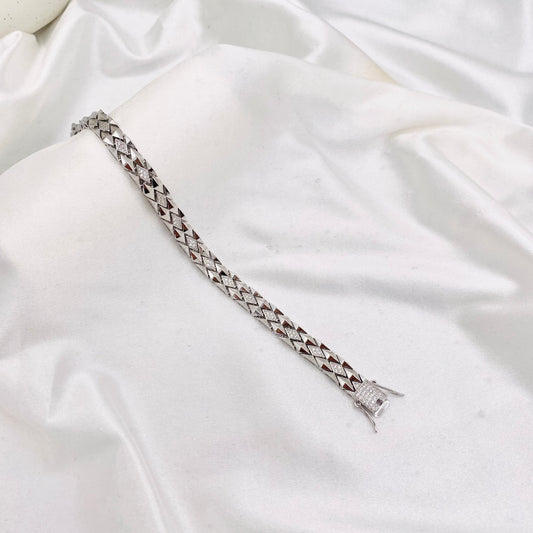 Mens Silver Bracelet with Stones MBI20
