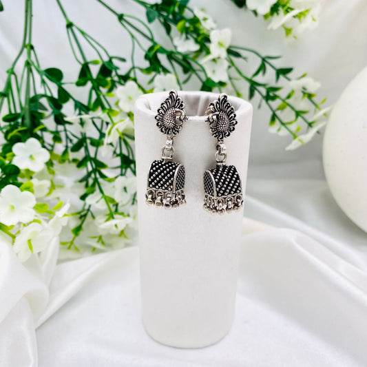 Pure Silver Oxidized Jhumkas ERW70