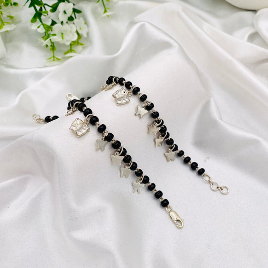 Kids Pure silver NAZARIYA Butterfly Dangler-charms Anklet BAI01