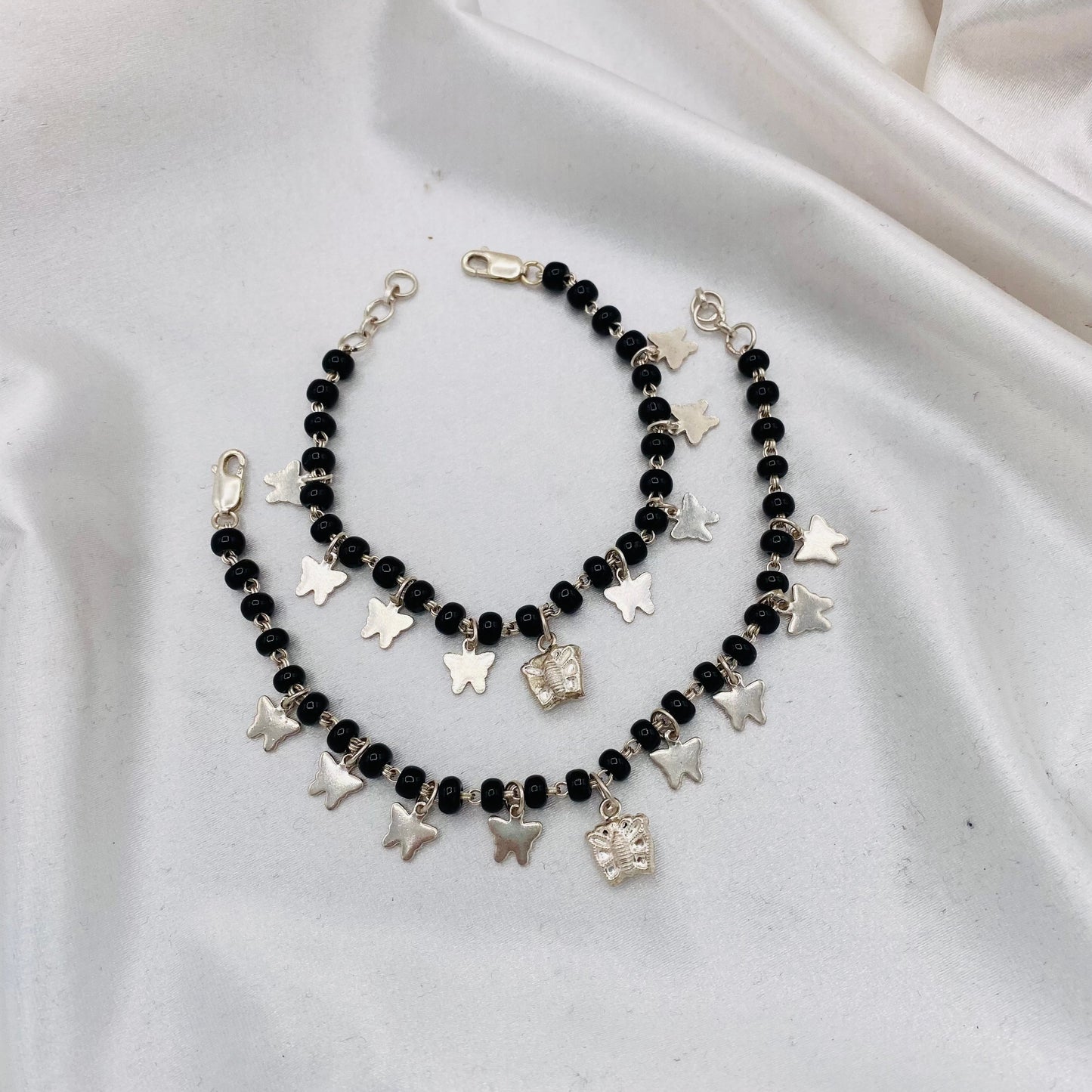 Kids Pure silver NAZARIYA Butterfly Dangler-charms Anklet BAI01