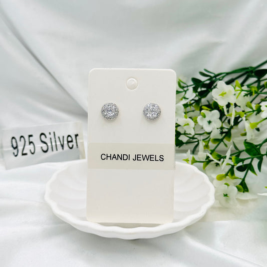 Single stone Sterling Silver Earrings ERW45