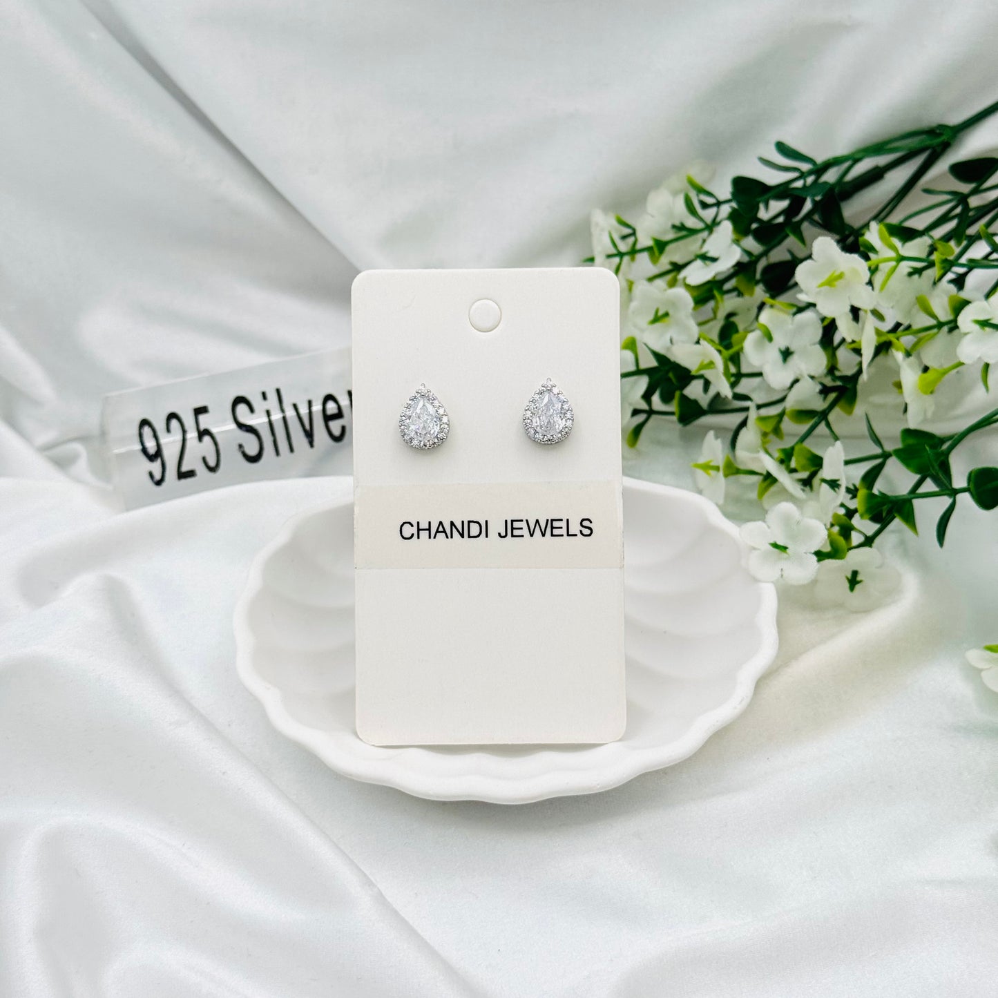 Single stone Drop stud Earrings ERW63