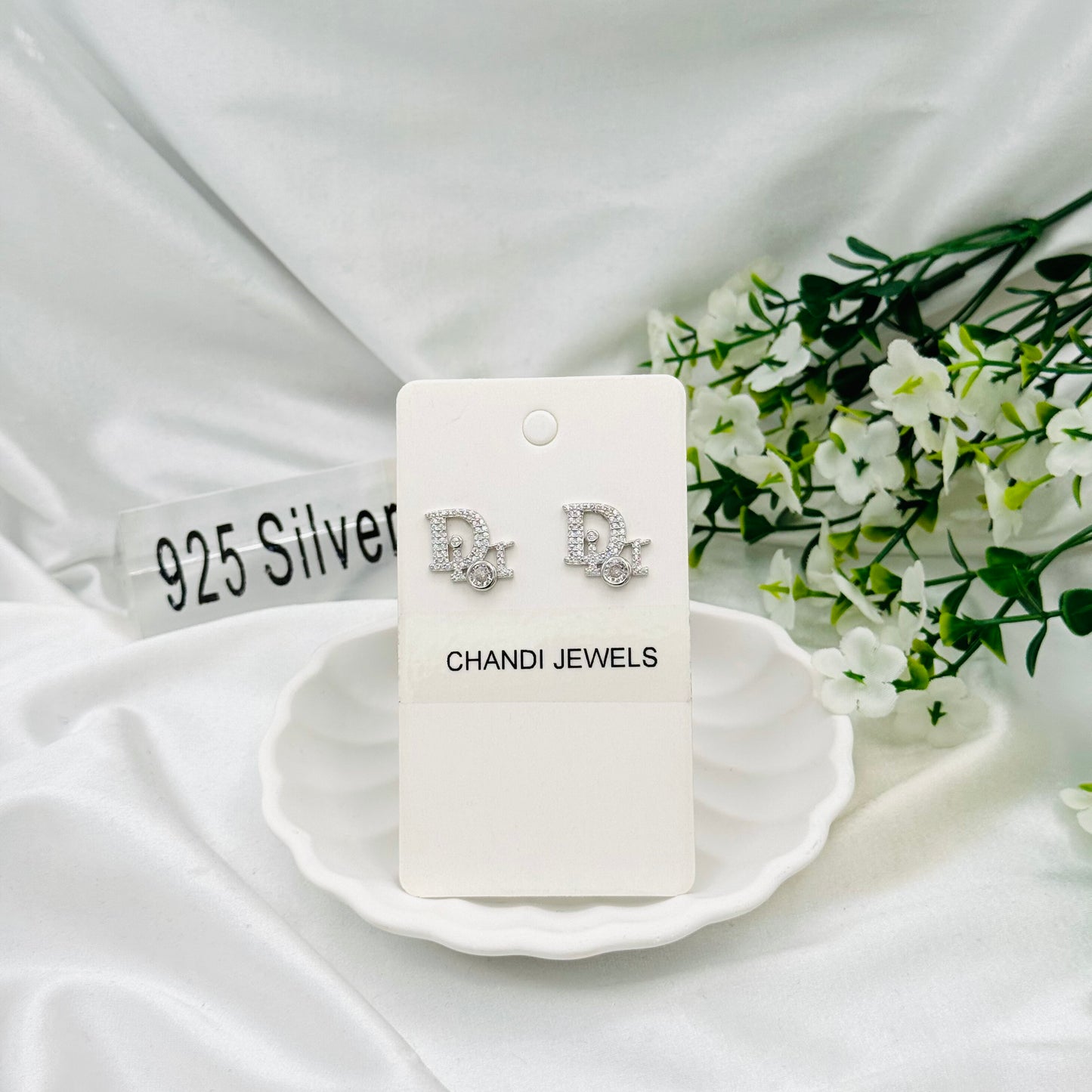 Dior Stud 925 Sterling Silver Earrings ERW34