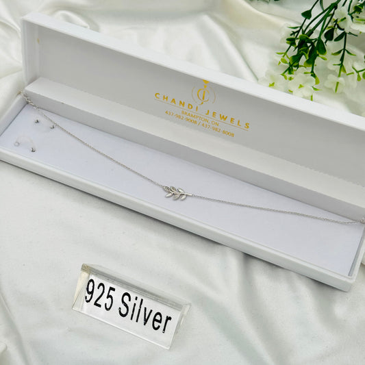 Leaf 925 Sterling Silver Anklet WAS21