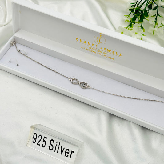 Infinity Evileye 925 Sterling Silver Anklet WAS25