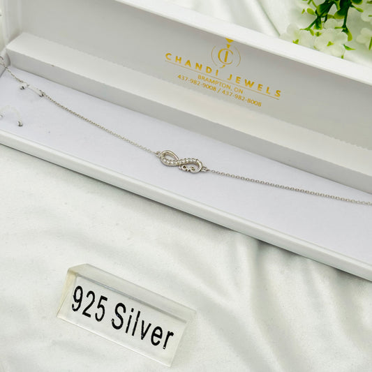 Love Infinity 925 Sterling Silver Anklet WAS23