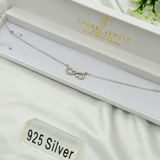 Infinity 925 Sterling Silver Anklet WAS24
