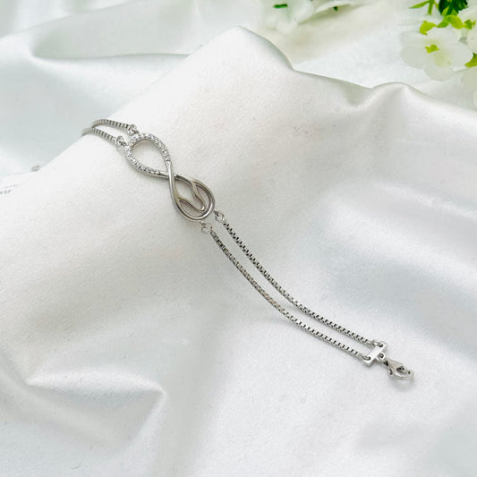 Women Italian Sterling Silver 925 Bracelet with Moissanites WBI28