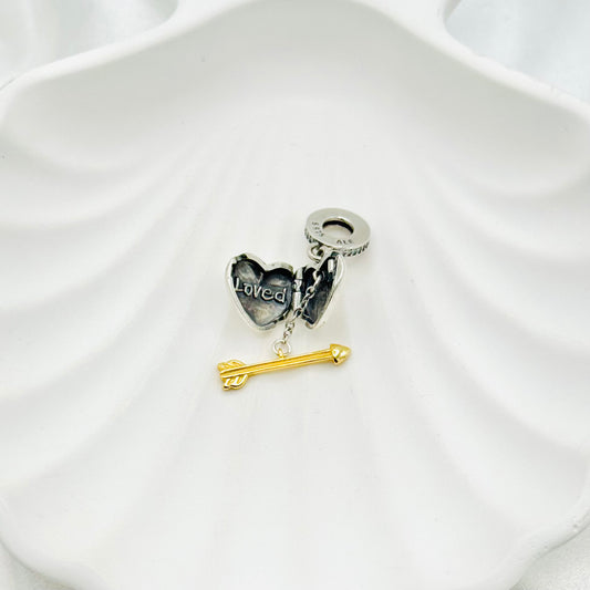 Heart Arrow Pandora Charm 925 Sterling Silver PDC06