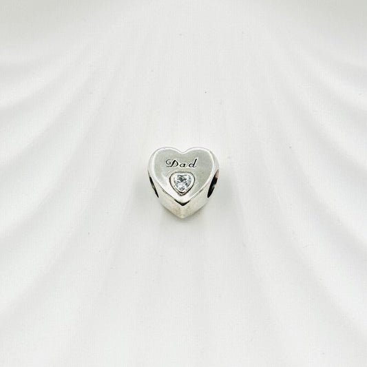 Dad Heart Pandora 925 Sterling Silver Charm PDC08