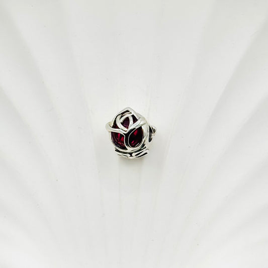 Red Crystal Cage Pandora 925 Sterling Silver Charm PDC13