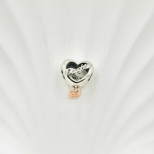 Daughter Heart Pandora 925 Sterling Silver Charm PDC35