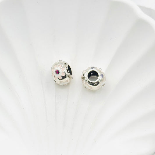 Pink Flowerball Pandora 925 Sterling Silver Charm PDC61