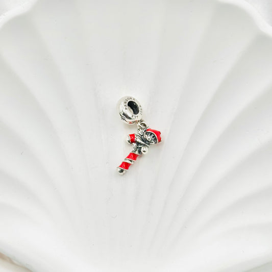 Christmas Candy Cane Pandora 925 Sterling Silver Charm PDC73
