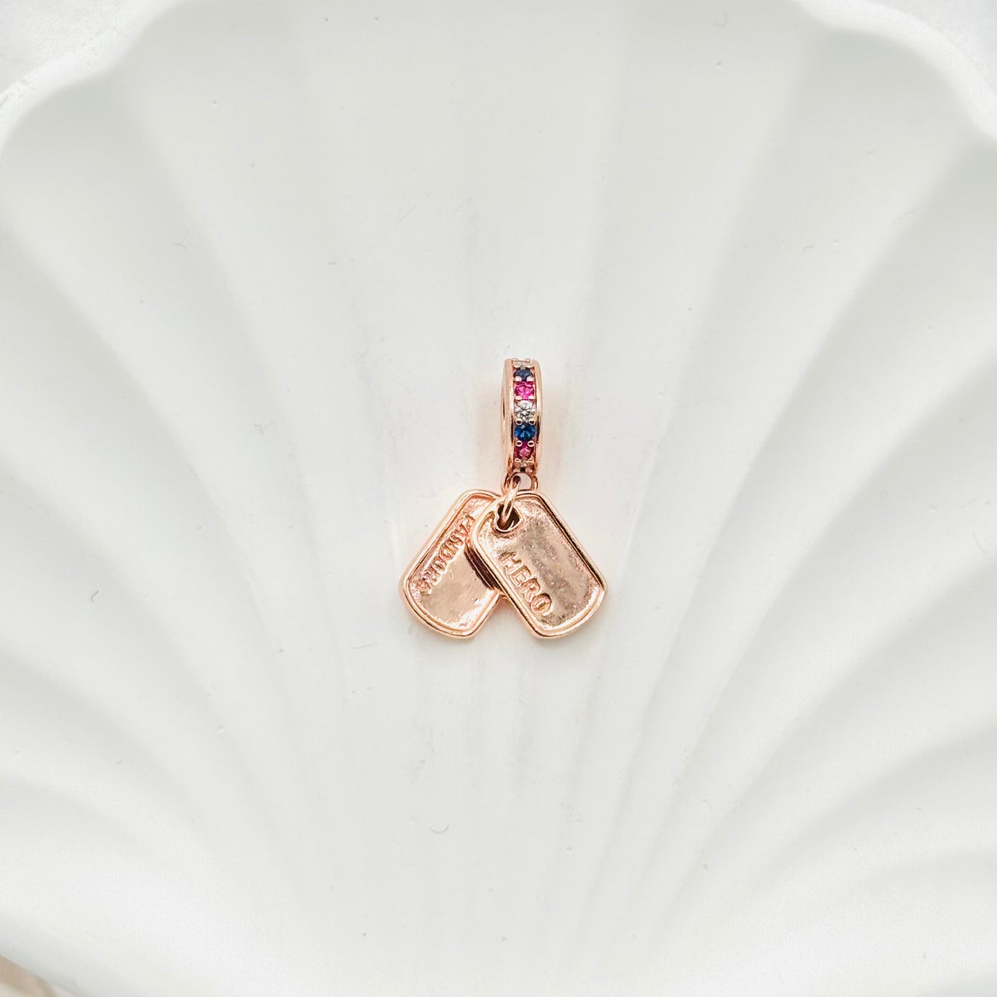 Hero Tag Rosegold Pandora 925 Sterling Silver Charm PDC75