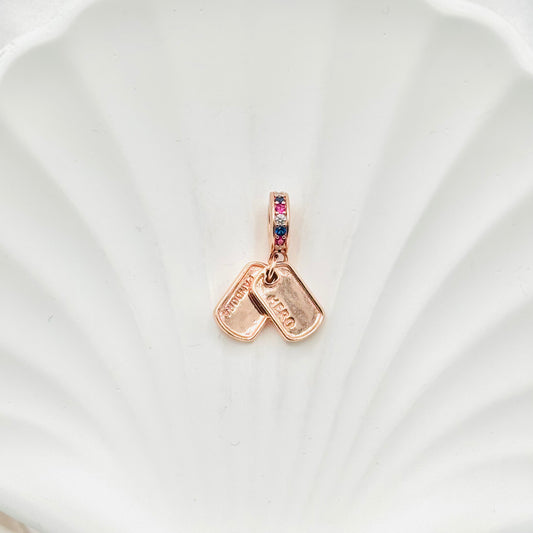 Hero Tag Rosegold Pandora 925 Sterling Silver Charm PDC75