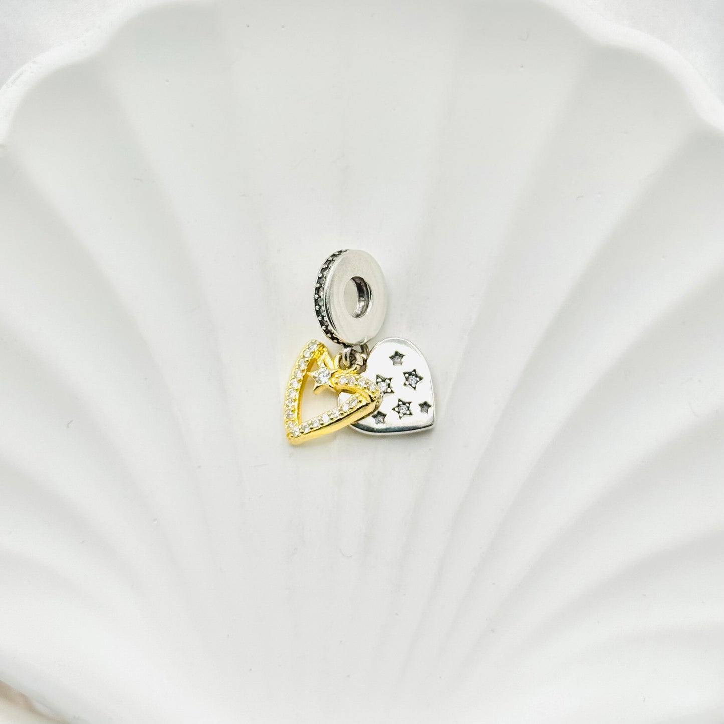 Gold Galaxy Heart Pandora 925 Sterling Silver Charm PDC81