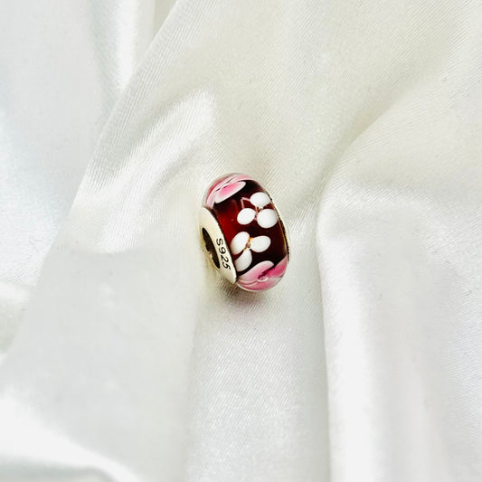 Floral Murano Glass Pandora 925 Sterling Silver Charm PDC108