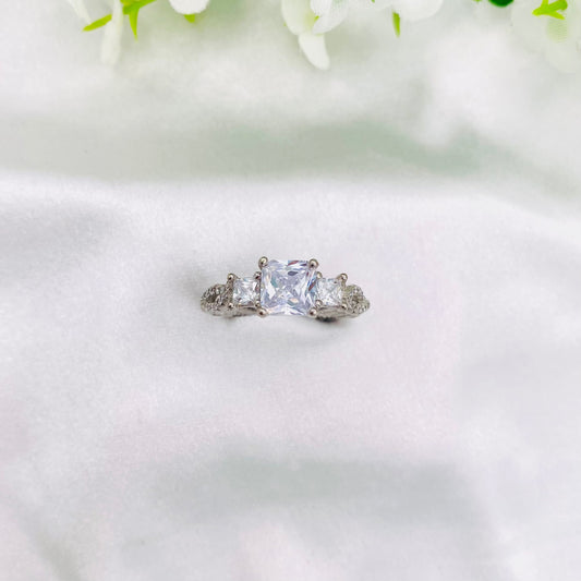 Women Triple Square cut Silver Ring WRI17