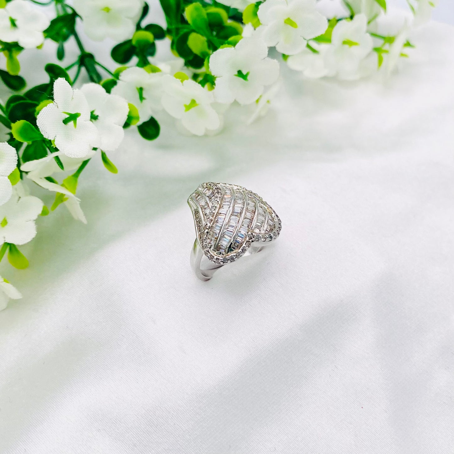 Women Heart Silver Ring WRI33