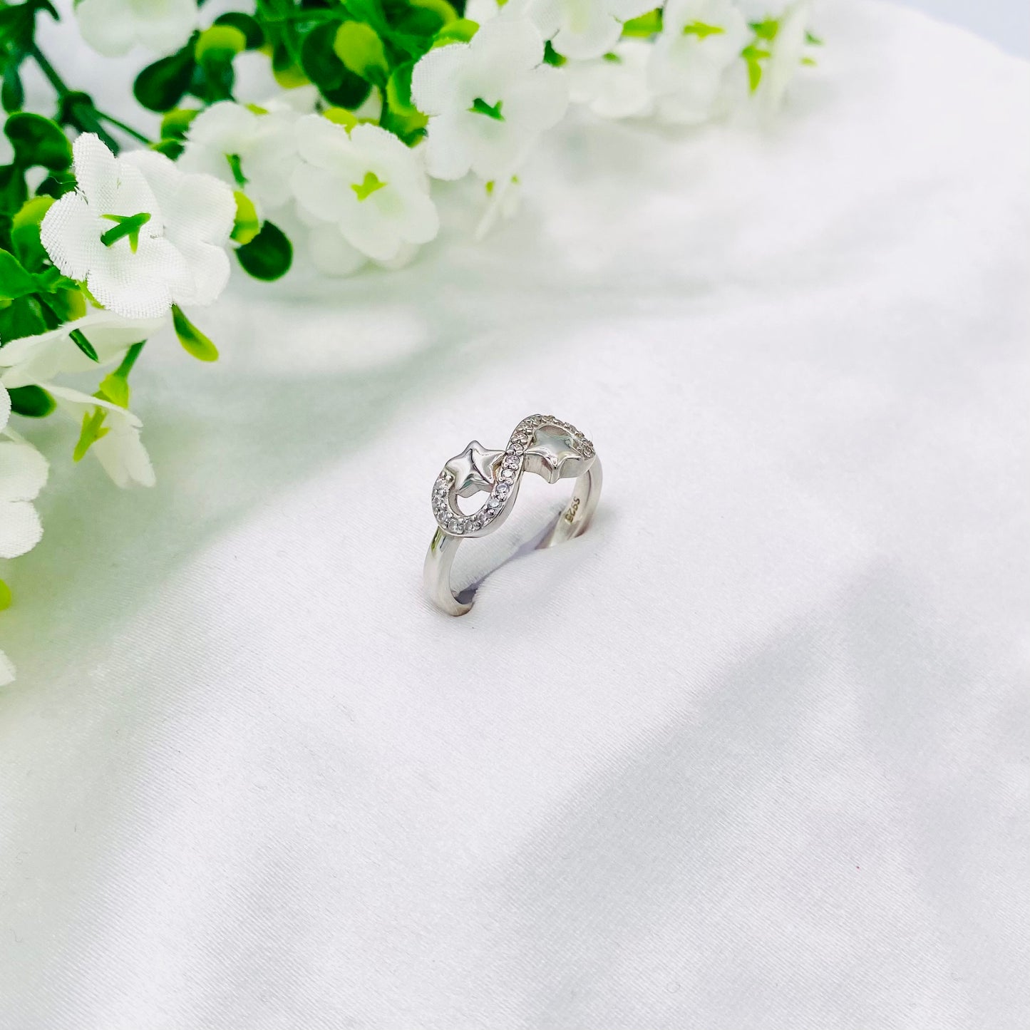 Women Infinity shaped Silver Ring WRI37