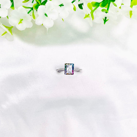 Women Multi-color Silver Ring WRI46