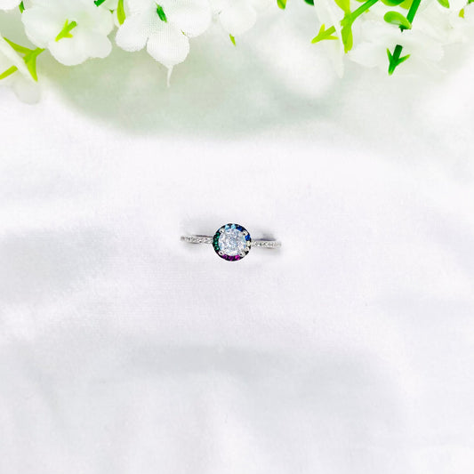 Women Multi-color Silver Ring WRI47